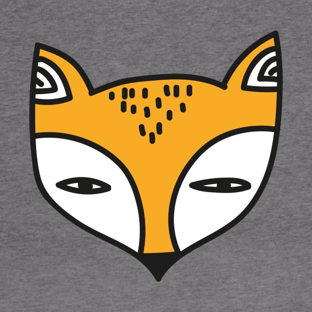 FOX CUTE FACE kawaii baby animal pet sticker shirt design by nanaminhae